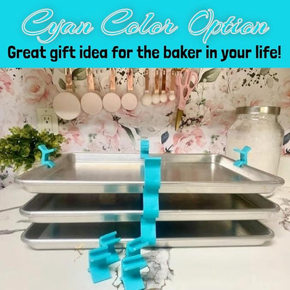 Baking Sheet Stacker, Pack of 16, Tray Stackers Stacking Holder Rack Kitchenwares Tray Stacker for Freeze Dryer Trays Kitchen Picnic BBQ (16, Cyan)