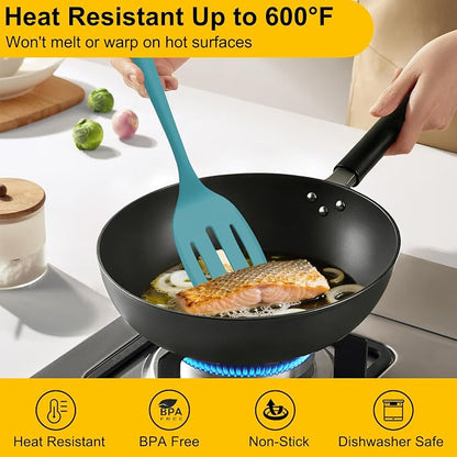 Beijiyi 4 Pack Silicone Spatula Set, High Heat Resistant, For Non-Stick Pan | Food Grade, BPA Free, Scratch-Free, Non-Toxic Kitchen Utensils, Turner Flipper for Cooking, Flipping, Dishwasher Safe