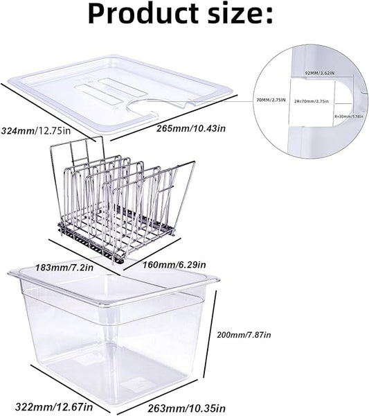 12 QT Large Sous Vide Container With Lid, Sous Vide Tub Kit Compatible with Wancle Anova, Joule, Instant Pot Sous Vide Cookers for Home Chefs Professional Use (12 qt with rack)