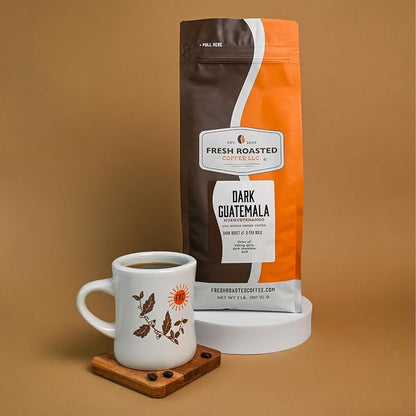 Fresh Roasted Coffee, Dark Guatemala Huehuetenango Whole Bean Coffee, Dark Roast, Single-Origin, Kosher, 2 lb (32 oz)