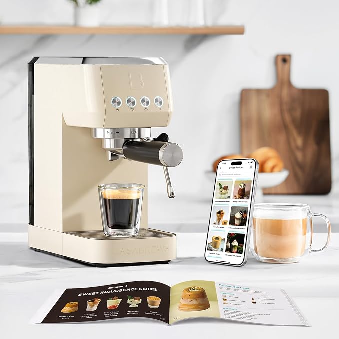 CASABREWS 3700 Essential Espresso Machine 20 Bar, Stainless Steel Coffee Maker with Steam Milk Frother, Espresso Coffee Machine Cappuccino Latte Machine with 43.9oz Removable Water Tank, Creamy