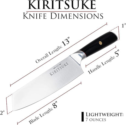 Professional Chef Knife 8 Inch Kitchen Knife - Premium Ergonomic Ultra Sharp High Carbon German Stainless Steel - Pakkawood Handle Chef's Knives