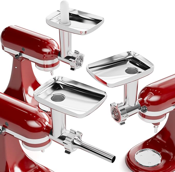 Metal Meat Grinder Attachment for KitchenAid Stand Mixer, Sausage Stuffer, Food Grinder Attachment for Kitchen Aid Accessories and Attachments