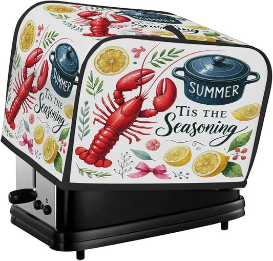 Toaster Cover 2 Slice Wide Slot Crayfish KitchenBread Toaster Oven Dustproof Cover Small Appliance Kitchen Covers Dust and Fingerprint Protection for Women Gift 2 Slice
