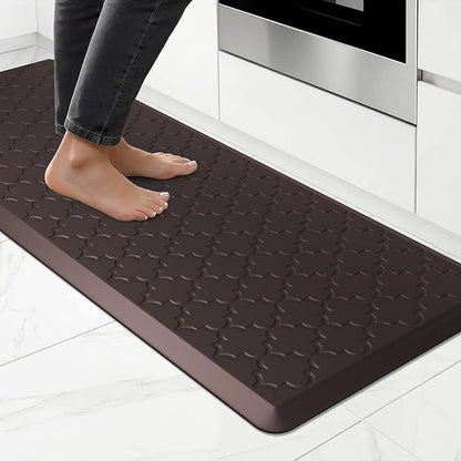Kitchen Mat Cushioned Anti Fatigue for Floor, Non-Slip Waterproof Comfort Rug for Kitchen Sink, Standing Desk & Laundry, 17.3"x39", Chocolate