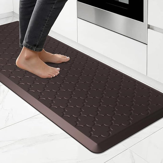 Kitchen Mat Cushioned Anti Fatigue for Floor, Non-Slip Waterproof Comfort Rug for Kitchen Sink, Standing Desk & Laundry, 17.3"x39", Chocolate