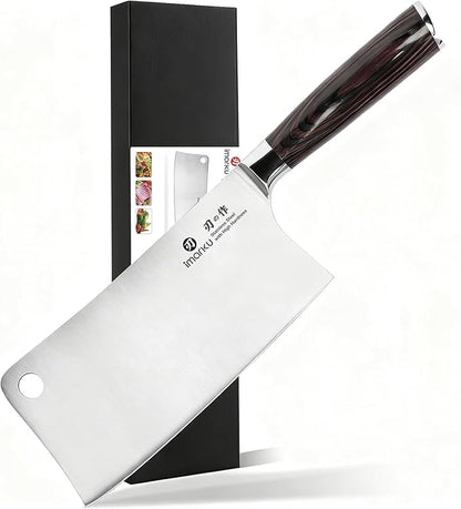 imarku Meat Cleaver 7 Inch, Razor Sharp Japanese High Carbon Steel Vegetable Cleaver Knife, Multipurpose Kitchen Chopper Butcher Knife for Home Kitchen & Restaurant, Ergonomic, Gifts for Men and Women