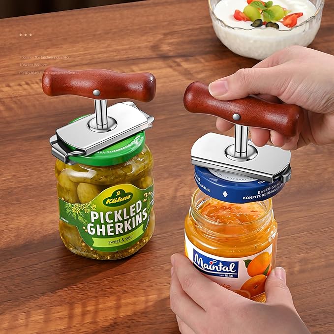 Jar Opener Stainless Steel Adjustable Tool for 1-4 inches Bottle Can Lids, Fit Seniors, Arthritis, Women, Chilren, Weak Hands