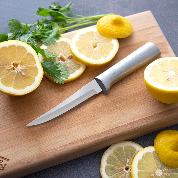 Rada Cutlery Super Parer Knife (R127), 4.38" Stainless Steel Blade, Silver Handle, Pack of 6