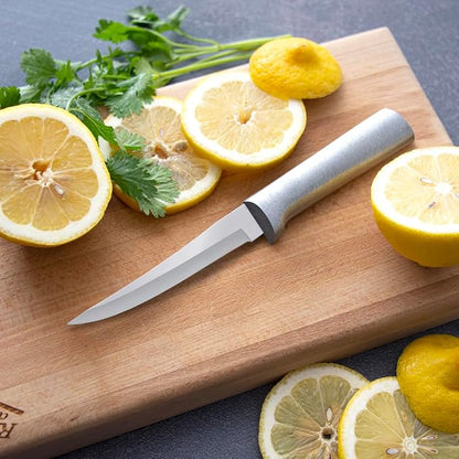 Rada Cutlery Super Parer Knife (R127), 4.38" Stainless Steel Blade, Silver Handle, Pack of 6