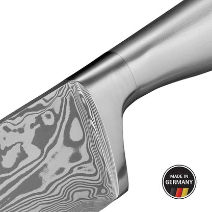 WMF Grand Gourmet Damask Knife, 29.5 cm, Damask Steel 120 Ply, Performance Cut, Wooden Cassette, Blade 17 cm