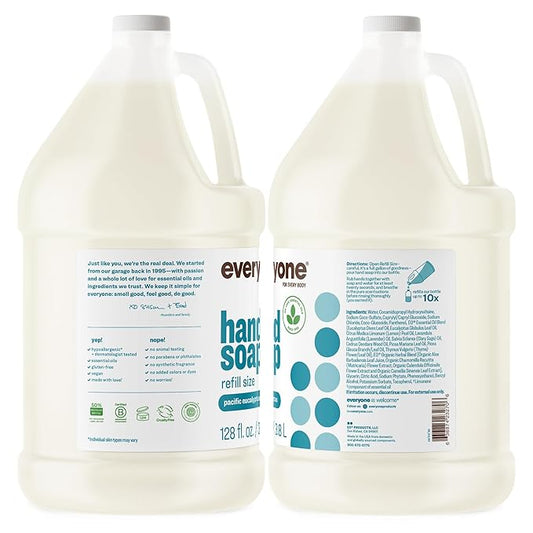 Everyone Liquid Hand Soap Refill, 1 Gallon, Pacific Eucalyptus, made with Essential Oils for kitchen and bathroom