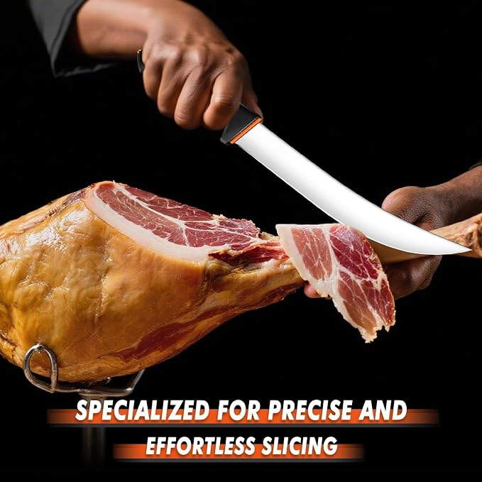 TIVOLI Slicing Knife 9.5 Inch - Brisket Knife with Ergonomic Non-Slip Softgrip & German Stainless Steel Razor Sharp Blade for Meat Cutting,Slicing - Gift for Men Women