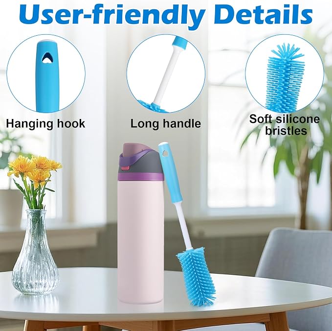 Palksky Water Bottle Cleaning Brush Kit, Brush and Straw Cleaner for Owala, 5 PCS