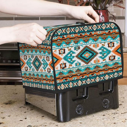 2 Slice Aztec Ethnic Colorful Toaster Cover Waterproof Dust Fingerprint Bread Machine Cover Washable Kitchen Appliance Protector For Home Kitchen Bakeware Table Decor Women Gifts