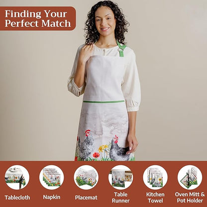 Maison d' Hermine 100% Cotton Apron for women with Pocket Kitchen Chef Apron for Men Cooking Spring Summer