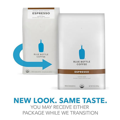 Blue Bottle Whole Bean Coffee, Dark Roast | Organic | Espresso Style | 12 Ounce | Pack of 2