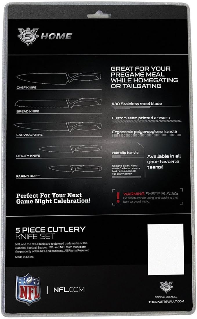 The Sports Vault NFL Dallas Cowboys 5-Piece Kitchen Knife Set