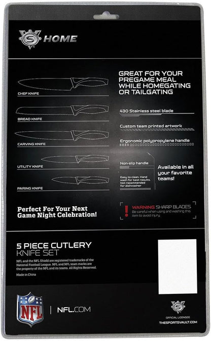 The Sports Vault NFL Dallas Cowboys 5-Piece Kitchen Knife Set