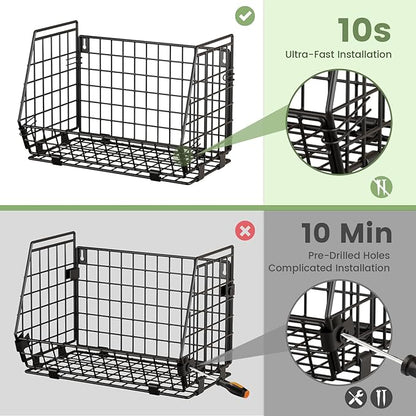 Wire Fruit Basket for Kitchen Storage: Hanging and Counter Wall Fruit Basket for Vegetable Produce - Potato and Onion Storage for Pantry 3 Pack
