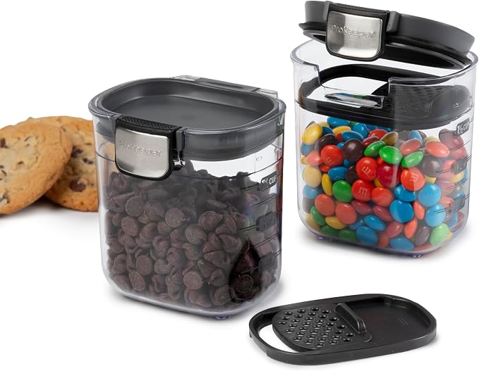 Progressive PKS-401 1.5 Cup Mini Prokeeper+ Airtight Silicone Seal Storage Container Great For Spices & Baking Acessories (2- Piece)