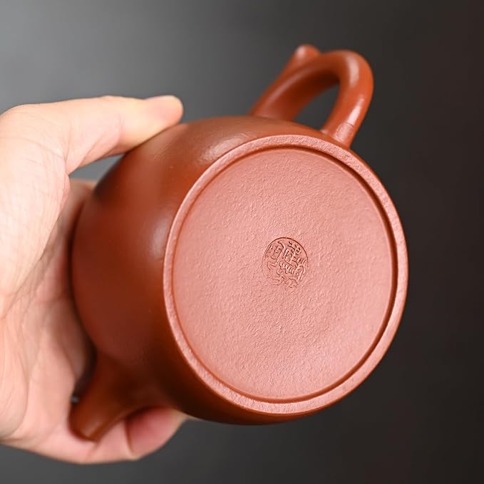 Premium Wrinkled Red Mud Full Handmade Jinglan Teapot 250cc 14 Holes Inner Push Craft By National Level Arts & Crafts Master