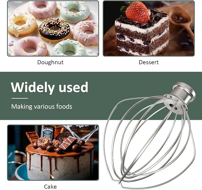 [Upgrade] K45WW Full-body Stainless Steel Wire Whip for KitchenAid, Fit Kitchenaid 4.5 and 5-Quart Tilt-Head Stand Mixer, Food Grade Stainless Steel Attachment, Healthier, Rust free, More Durable