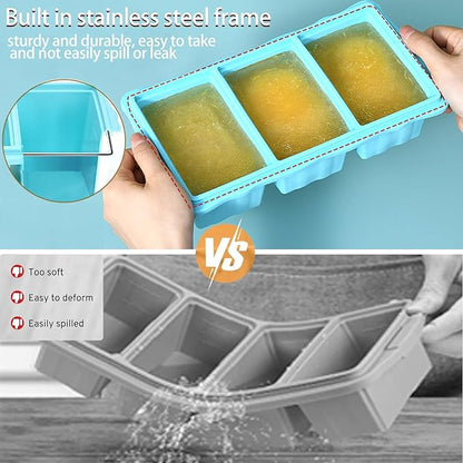 2 Pack Silicone Freezer Molds With Lids,1.5 Cup Silicone Freezer Tray With Lids for Easy Meal Prep Container and Kitchen Storage Solution Perfect for Storing Soup, Sauces, Leftovers and More