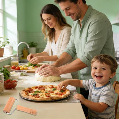 Small Wooden Rolling Pin for Baking, 7 Inch Mini Dough Roller, Non Stick Pizza Roller for Pastry Cookie Tortilla Dumpling Fondant Pie Crust Pasta (GMZ-T)
