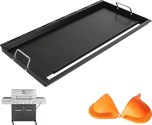 Full-Size Griddle Inserts for Nexgrill Home Depot 6 Burner 720-0896B 720-0896 720-0896C 720-0896E 720-0896CP Gas Grill Replacement Parts, Flat Top Griddle for Nexgrill 730-0898A 730-0898, Carbon Steel