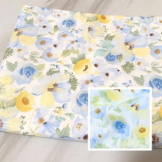 100% Cotton Boys Fabric Squares,5 Inch Quilting Supplies Clearance Blue Floral Fabric Precut Bundles for Sewing Project and DIY Crafts(42Pcs) …