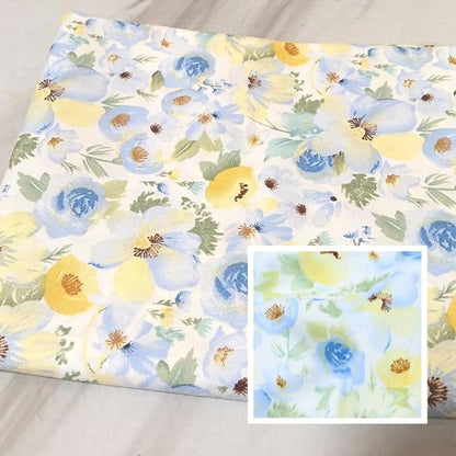 100% Cotton Boys Fabric Squares,5 Inch Quilting Supplies Clearance Blue Floral Fabric Precut Bundles for Sewing Project and DIY Crafts(42Pcs) …