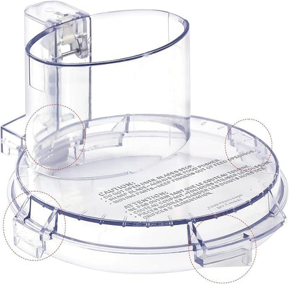DFP-14 Food Processor Work Bowl Cover DFP-14NWBCT1 for Cuisinart Food Processor Replacement Parts Fits DLC-005AGTXT1 4 Locking Tabs