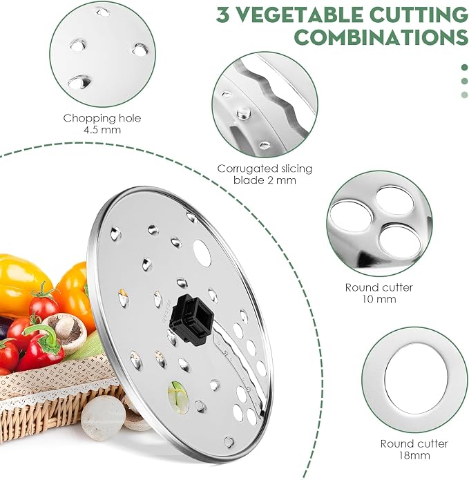 Showingo Food Processor Slice Shred Disc Blade Replacement for Hamilton Beach 70730, 70740, 70670, 70760 - Stainless Steel Disc for Slicing and Shredding