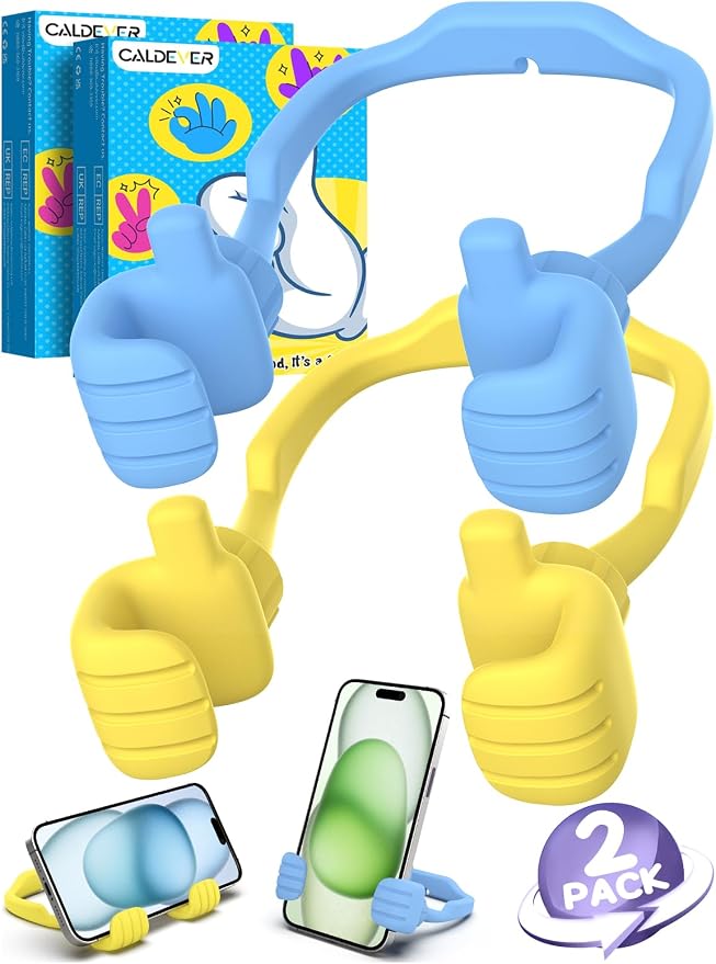Graduation Gifts for Teens Girls Boys Kids Cell Phone Stand: UPGRADE Adjustable Thumbs Up Lazy Phone Holder for Desk Cool Gadgets Fun Birthday Gift Idea for Son Daughter Stocking Stuffers Cute Things