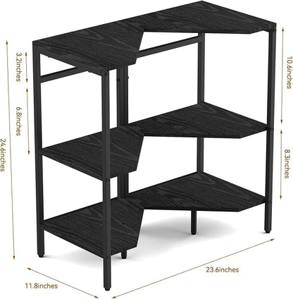 CADUKE Under Pedestal Sink Shelf, 2 Pack Under Sink Organizers and Storage, 3-Tier Pedestal Under Sink Storage Bathroom Vanity, Corner Shelf Stand for Bathroom, Kitchen, Living Room, Black