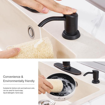 GAGALIFE Built in Counter Soap Dispenser (Oil-Rubbed Bronze) for Kitchen Sink and Soap Dispenser Extension Tube, Anti-Leakage Upgrade with 40" Soap Tube, No More Top Refill