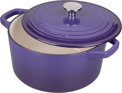 VORRINGARD Enameled Cast Iron Dutch Oven Pot with Lid, for Bread Baking, Round Bread Oven- include Sourdough Bread Baking Supplies Set, 6QT, Purple