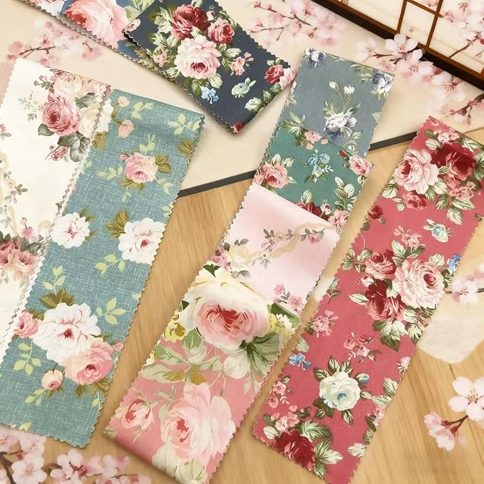 42Pcs Cotton Washi Jelly Roll Fabric Strips - 2.5×19.6 Inch Pre-Cut Quilting Bundles for Sewing, Patchwork | DIY Cushions, Table Runners, Home Decor