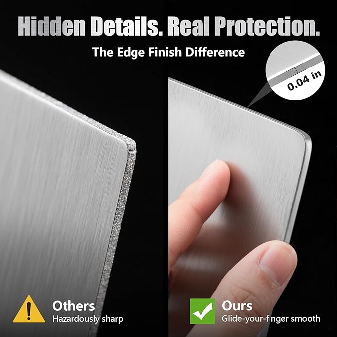 URMONA 3 PCS 304 Stainless Steel Cutting Board For Kitchen, Non-Staining&Odor-Free, Burr-Free Edges, Dishwasher Safe, Non Toxic Cutting Board（S+M+L）