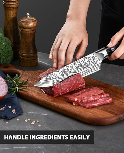 6in Chef Knife,Sharp Kitchen Knife, High-Carbon German EN1.4116 Stainless Steel Cooking Knife, Kitchen Knife ergonomically Design With Gift Box, Suitable as a Gift for Family and Lover