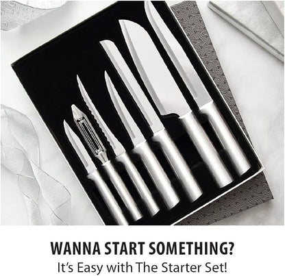 Rada Cutlery The Starter Gift Set (S38), 7-piece Knife Set, Stainless Steel Blades, Silver Handle, Pack of 2