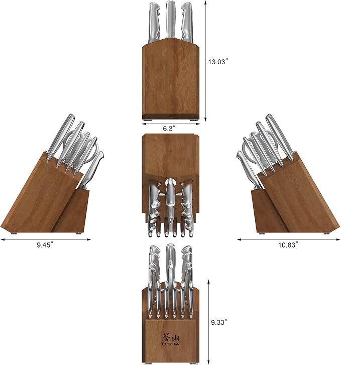 Cangshan Sanford Series 1027051 German Steel 17-Piece Knife Block Set