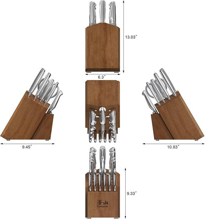 Cangshan Sanford Series 1027051 German Steel 17-Piece Knife Block Set
