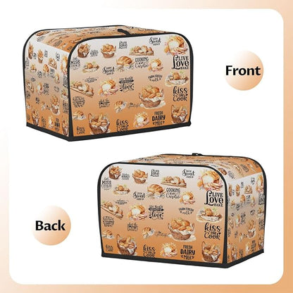 Toaster Cover 4 Slice Wide Slot Bread OrangeBread Toaster Oven Dustproof Cover Small Appliance Kitchen Covers Dust and Fingerprint Protection for Women Gift 4 Slice