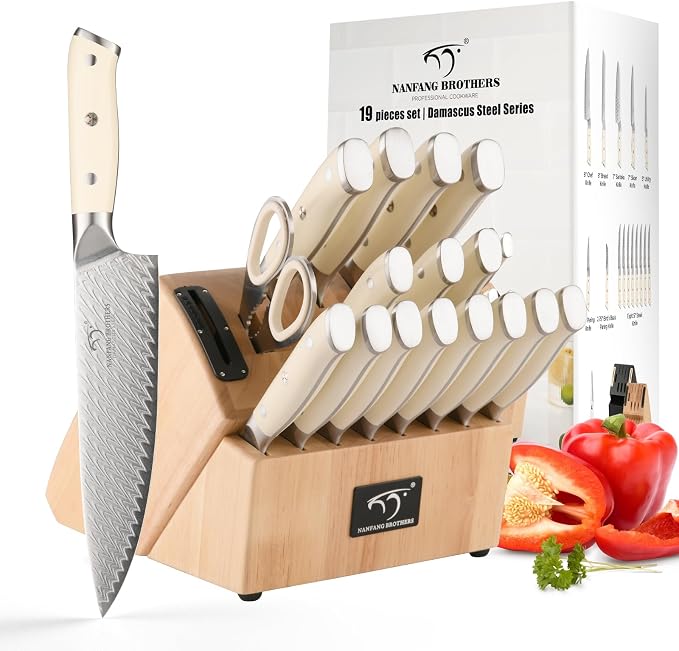 NANFANG BROTHERS Damascus + VG10 Knife,69 Layers, Sharp,Multi-functional,Cooking Utensils,Cutting Meat,Vegetables,Fruits,Home Use,Commercial