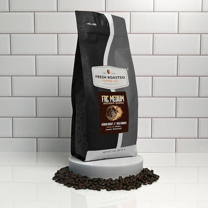 Fresh Roasted Coffee, FRC Medium Roast Blend Whole Bean Coffee, Medium Roast, Kosher, 2 lb (32 oz)