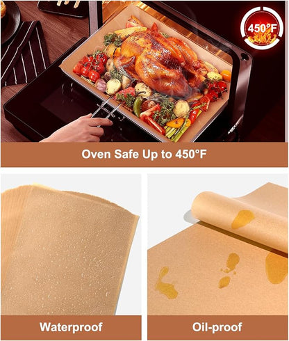Parchment Paper Sheets 12x16 Inch – 90Pcs Precut Unbleached Half Sheet Baking Paper, Plant-Based Silicone Coating, Non-Stick Paper Liner for Oven, Cookies, Bread, Roasting & Large Batch Baking