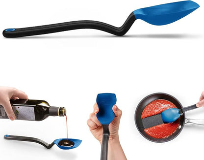 Dreamfarm Supoon Non-Stick Sit-Up Silicone Scraping, Serving, Cooking Spoon Measures 5ml Tsp & 15ml Tbsp - 11" Classic Blue
