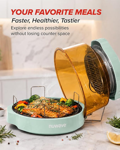 Nuwave Pro Plus 2 Air Fryer Oven, Infrared Countertop Convection, No Defrost No Preheat, Triple Combo Heating, 10-in-1 Multicooker, PFAS & BPA Free, 10LB Capacity, Dishwasher Safe Parts, 20660V03M